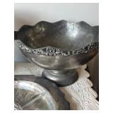 P - Mixed Vintage Silverplate Serving Pieces & Pedestal Bowls