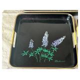BR1 - Bluebonnet Plastic Serving Tray Set (Lot of 3)