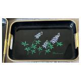 BR1 - Bluebonnet Plastic Serving Tray Set (Lot of 3)