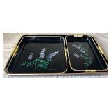 BR1 - Bluebonnet Plastic Serving Tray Set (Lot of 3)
