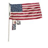 LR - American Flag Set 34 x 58 In with Pole & Mounting Hardware