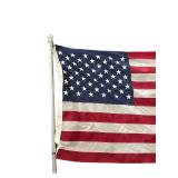 LR - American Flag Set 34 x 58 In with Pole & Mounting Hardware