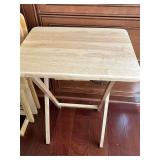 DR - Wood Folding TV Tray Set of 4 with Stand