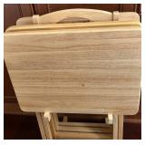 DR - Wood Folding TV Tray Set of 4 with Stand
