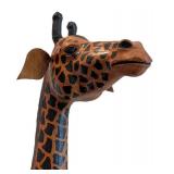 LR - Large Vintage 8 Foot Giraffe  Statue / Life Sized, Handcrafted Vintage Giraffe Statue