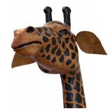 LR - Large Vintage 8 Foot Giraffe  Statue / Life Sized, Handcrafted Vintage Giraffe Statue