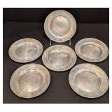 K - Sterling Silver Vintage 6-inch Dishes (Lot of 6)