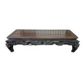 LR - Vintage Qing Dynasty Style Carved Wood Kang Coffee Table
