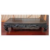 LR - Vintage Qing Dynasty Style Carved Wood Kang Coffee Table