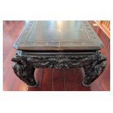 LR - Vintage Qing Dynasty Style Carved Wood Kang Coffee Table