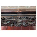 LR - Vintage Qing Dynasty Style Carved Wood Kang Coffee Table