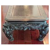 LR - Vintage Qing Dynasty Style Carved Wood Kang Coffee Table