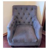 K - Vintage Blue Tufted Armchair
