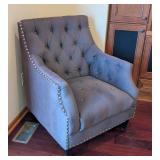 K - Vintage Blue Tufted Armchair