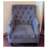 K - Vintage Blue Tufted Armchair