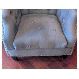 K - Vintage Blue Tufted Armchair