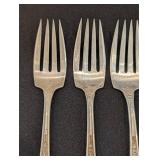 K - Vintage Sterling Silver Forks 6 Inch (Lot of 6)