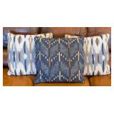 K - Set of Three Decorative Down Filled Accent Pillows