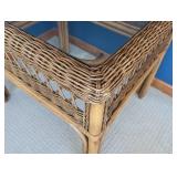 SR - Glass Topped Wicker Side Table