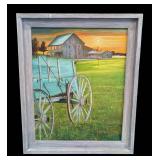 O - W. McFarlin Framed Barn Landscape Painting