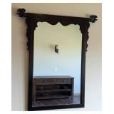 MB - Vintage Century Chin Hua Asian Chinoiserie Wood Wall Mirror