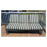 P - Vintage Woodard Patio Sofa With Gliders in Josef Hoffmann Style