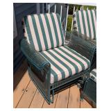P - Vintage Woodard Josef Hoffmann Style Patio Set With 2 Chairs, Ottoman & Gliders (Lot of 3)
