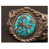 Jerry Fransisco Sterling Navajo Turquoise Cuff Bracelet