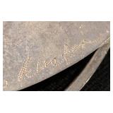 K - Signed Sterling Silver Druzy Stone Pendant Necklace