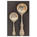 K - Pair of Sterling Silver Serving Spoons