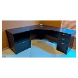 O - Dark Brown L-shaped Desk