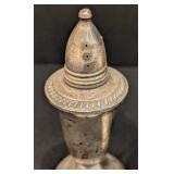 K - Pair of Vintage Sterling Silver Weighted Salt and Pepper shakers