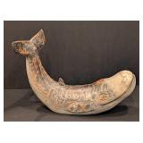 K - Painted Wood Whale Decor