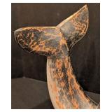K - Painted Wood Whale Decor