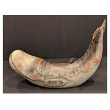 K - Painted Wood Whale Decor