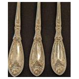 K - Set of 12 1881 Rogers A1 Vintage Silver Plated "La Vigne" Pattern Oyster/Cocktail Forks