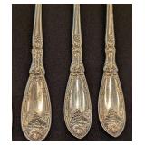 K - Set of 12 1881 Rogers A1 Vintage Silver Plated "La Vigne" Pattern Oyster/Cocktail Forks