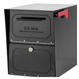 Architectural Mailboxes Oasis Classic Black, Extra Large, Steel, Locking, Post Mount Parcel Mailbox with High Security Reinforced Lock