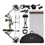 VEVOR Compound Bow Archery, Adjustable 19-30 in. Draw Length Compound Bow Package for Beginner, 19-70 lbs. Draw Weight
