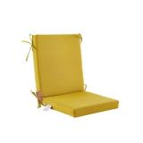 Outdoor Patio Dining High Back Chair Cushions with Removable Cover, Chair Seat Cushion 42" L x 21" W x 3" H, GrassYellow