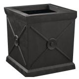 (2) Vigoro Eldon Large Modern Slate Black Fiberglass Self-Watering  Planter (15 in. L x 15 in. W x 16 in. H)