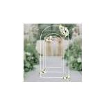 YIYIBYUS 86.7 in. x 47.28 in. White Metal Wedding Arch