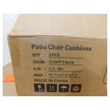 (3) Kimunuk 19 in. x 19 in. x 4 in. (2-Pack) Square Outdoor Patio Seating Repacement Lounge Chair Dining Seat Cushion Cream