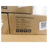 (3) Kimunuk 19 in. x 19 in. x 4 in. (2-Pack) Square Outdoor Patio Seating Repacement Lounge Chair Dining Seat Cushion Cream