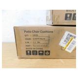 (3) Kimunuk 19 in. x 19 in. x 4 in. (2-Pack) Square Outdoor Patio Seating Repacement Lounge Chair Dining Seat Cushion Cream