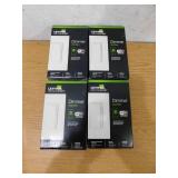 (4) Leviton Decora Smart Wi-Fi Dimmer Switch in White - Works With Google, Alexa, HomeKit, and Anywhere Companions