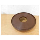 Devault Enterprises 12 in. Round HDPE Espresso Plant Dolly/Caddy with Hole