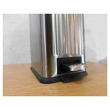 Home Zone Living 3 Gal. Slim Rectangular Stainless Steel Bathroom Trash Can with Soft-Close Lid and Step Pedal, Silver