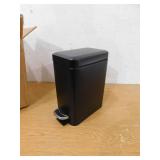 Home Zone Living 1.3 Gal. Stainless Steel Small Step-On Trash Can with Soft Close Lid and Slim Shape