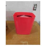 NINESTARS 3 Gal. Motion Sensor Red Rectangular Shape Plastic Trash Can